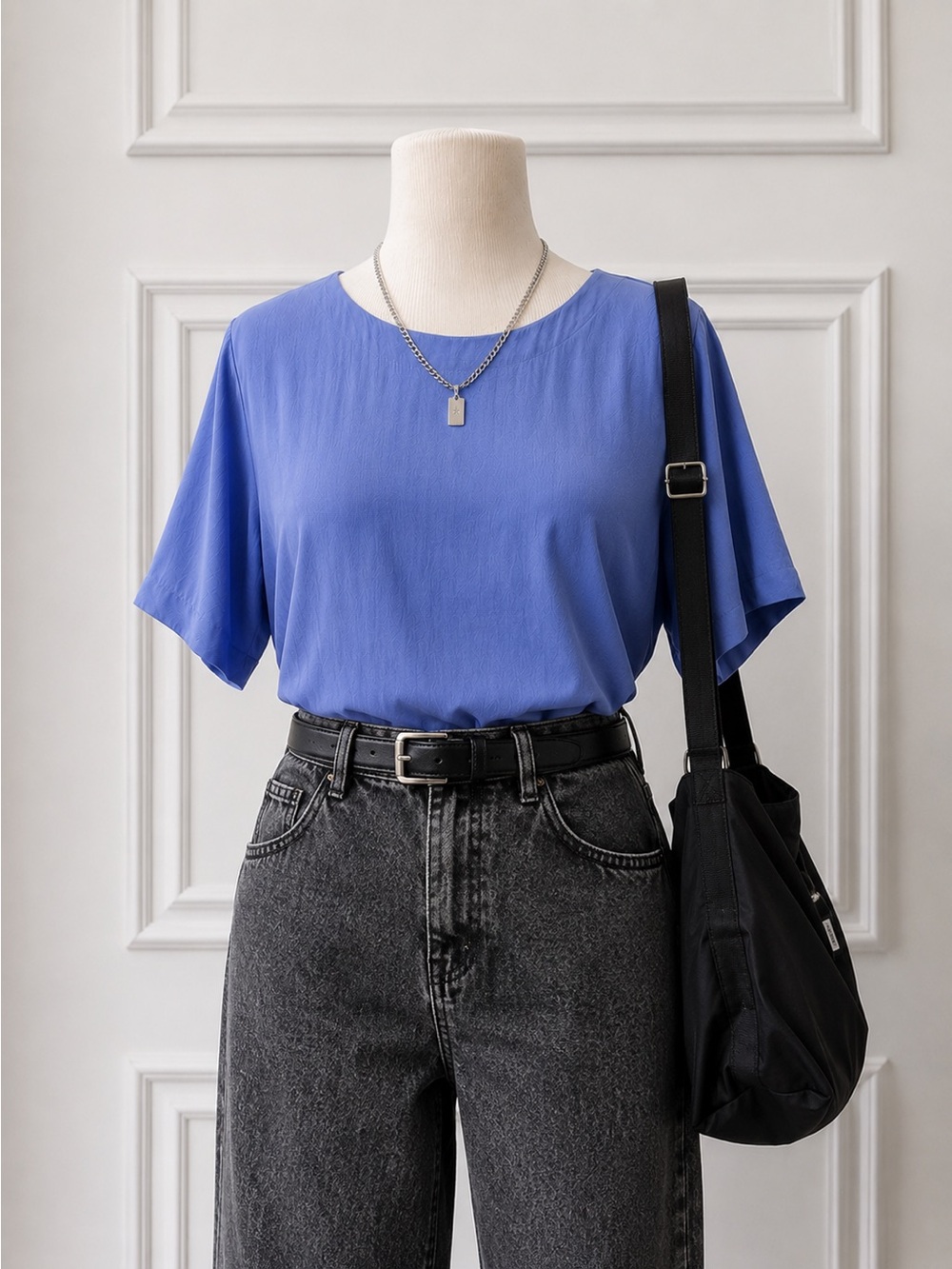 Vintage Anna and Frank 100% Silk Blouse Women’s L Blue Periwinkle